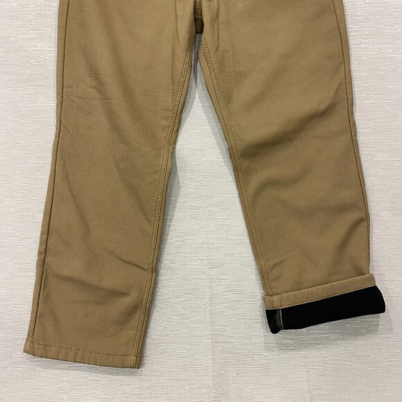 CAT Caterpillar Work Pants Mens 38 x 30 Brown Canvas Fleece Lined Insulated - Picture 7 of 14